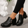 Crystal Side Zipper High Heel Loafer