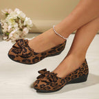 Bowknot Decor Wedge Heeled Loafers