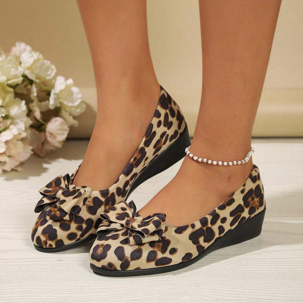 Bowknot Decor Wedge Heeled Loafers