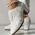Closed Toe Lace-Up Latin Dance Heels