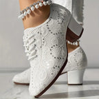 Closed Toe Lace-Up Latin Dance Heels