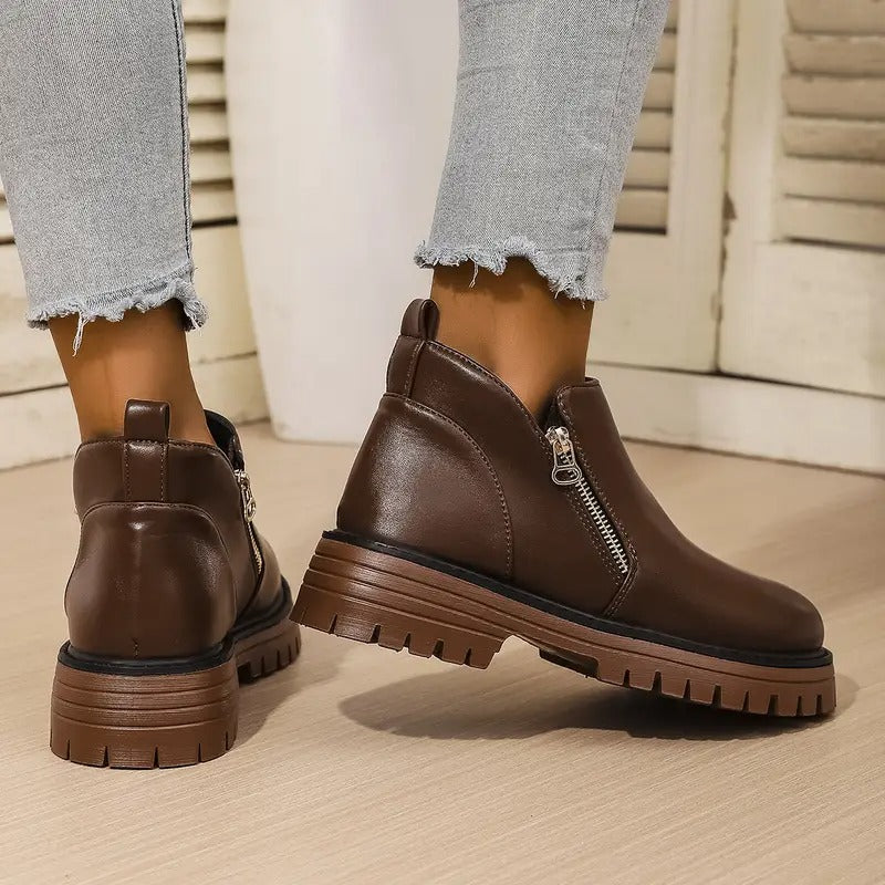 Women's Zipper Closure Ankle Boots