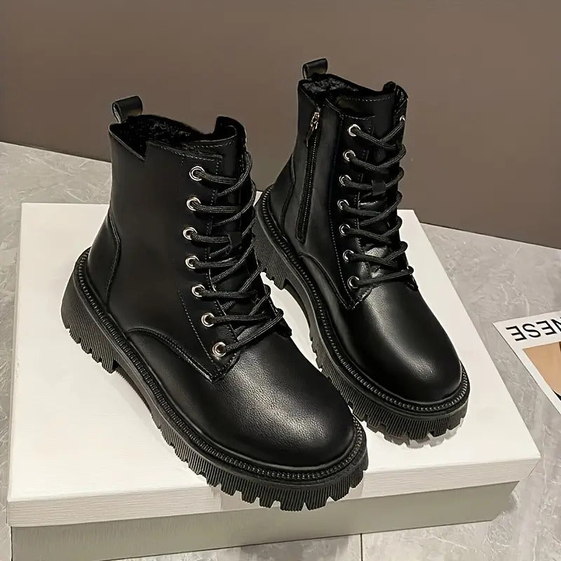 Women's Plush Lined Combat Boots