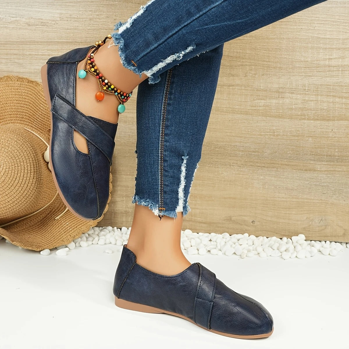 Women's Leather Velcro Comfort Shoes