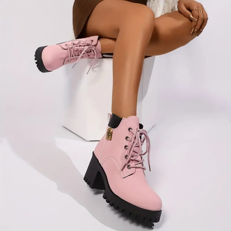 Chic Lace-Up Ankle Boots