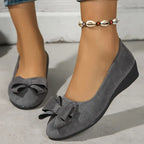 Bowknot Decor Wedge Heeled Shoes