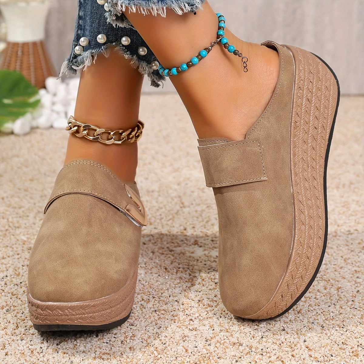 Women's Thick Platform Half-Slip Sandals