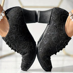 Closed Toe Lace-Up Latin Dance Heels