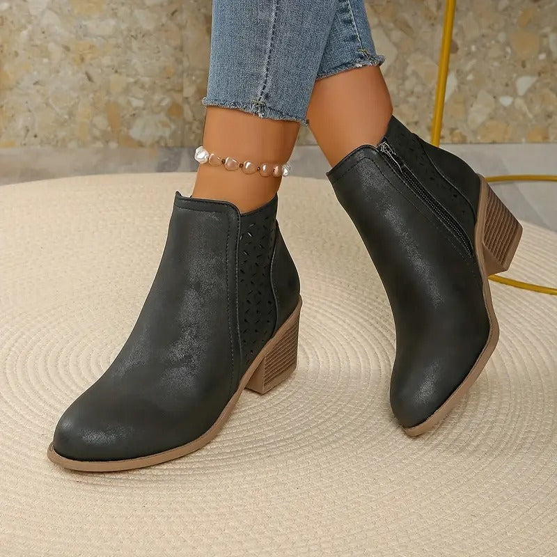 Women's Durable Chunky Ankle Boots