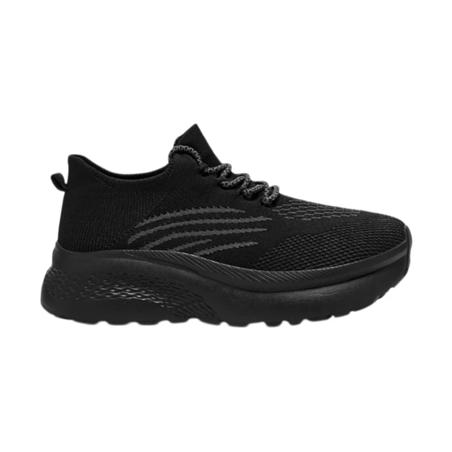 All Black Knit Cushion Sneakers