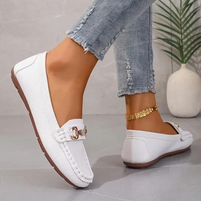 Butterfly Diamond Strap Loafers