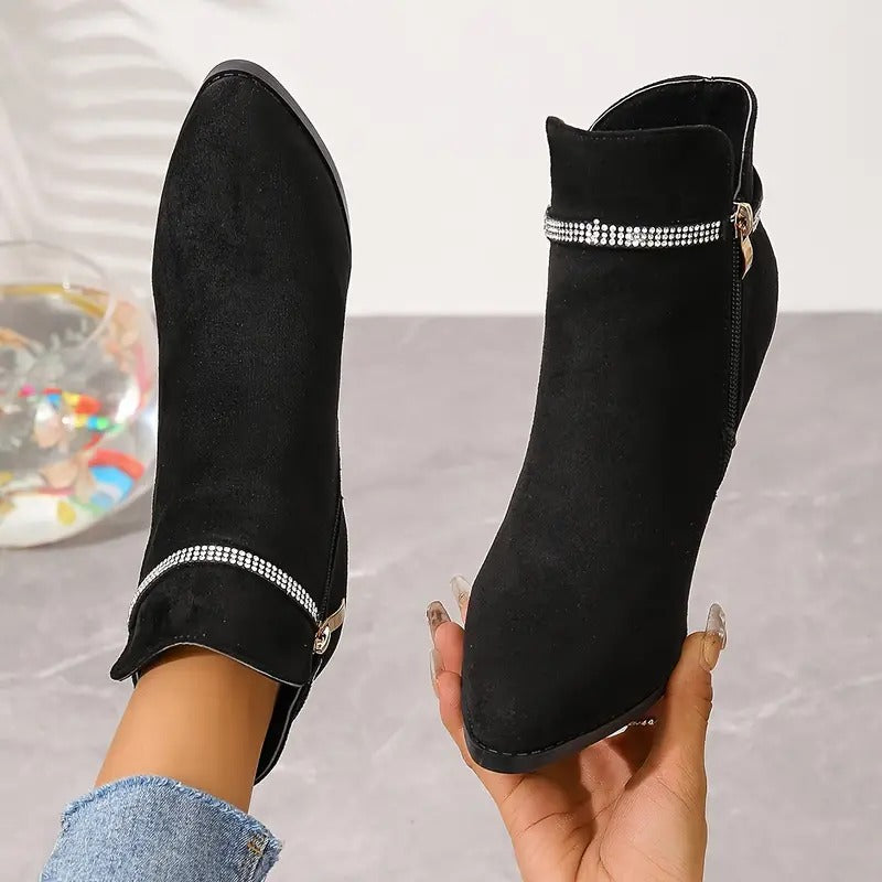 Dazzling Rhinestone Stiletto Heeled Boots