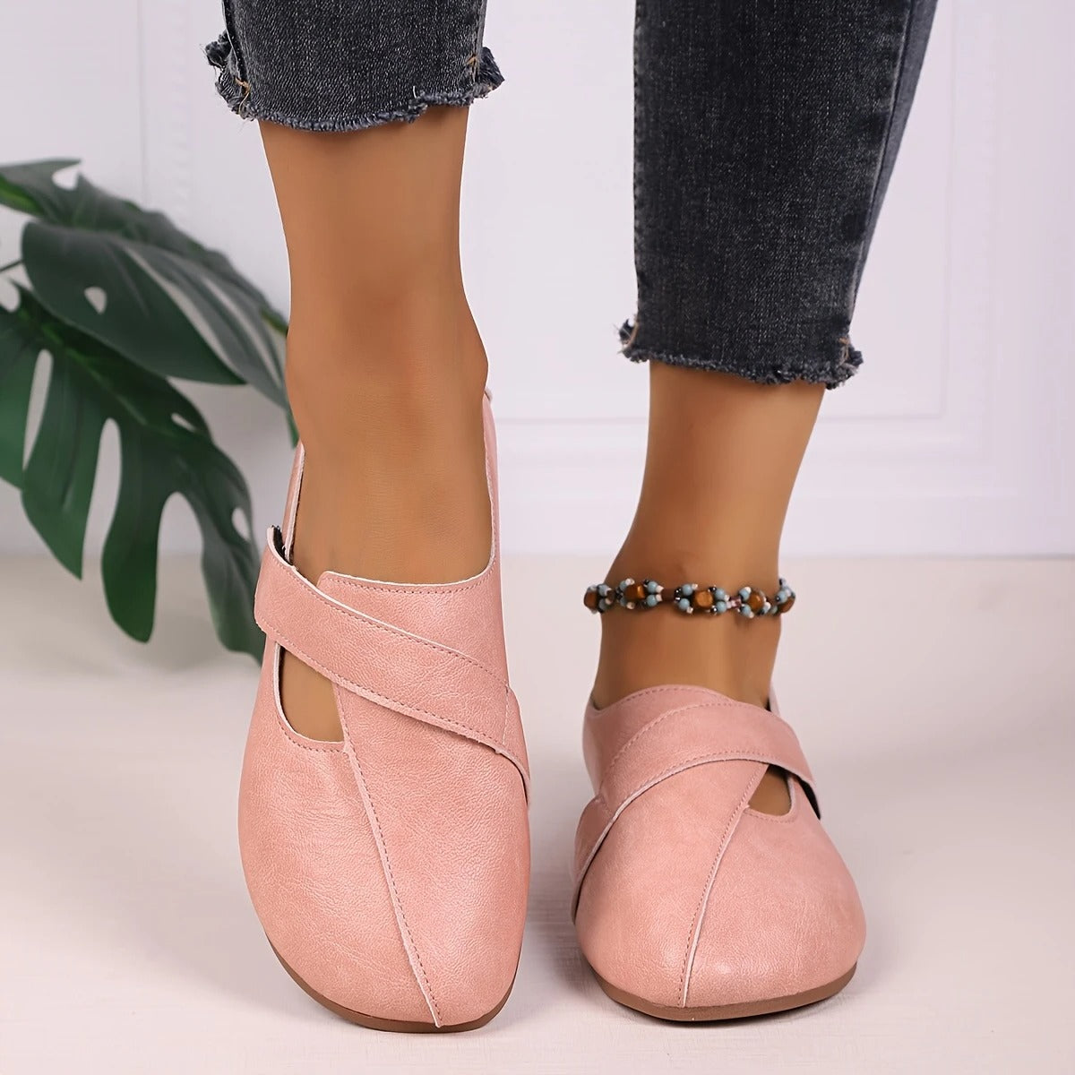 Women's Leather Velcro Comfort Shoes