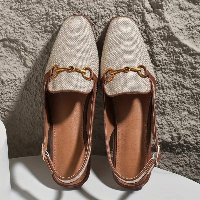 Women's Metallic Buckle Decor Flat Sandals
