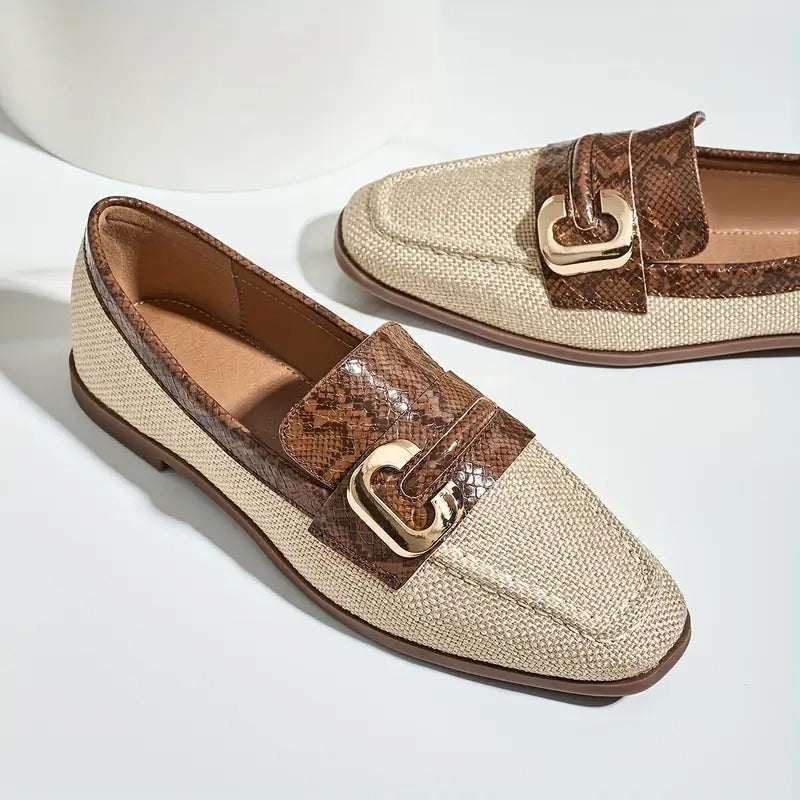 Women's Golden Buckle Loafers