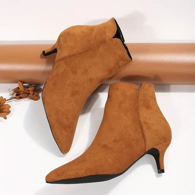 Women's Solid Color Stiletto Heel Ankle Boots
