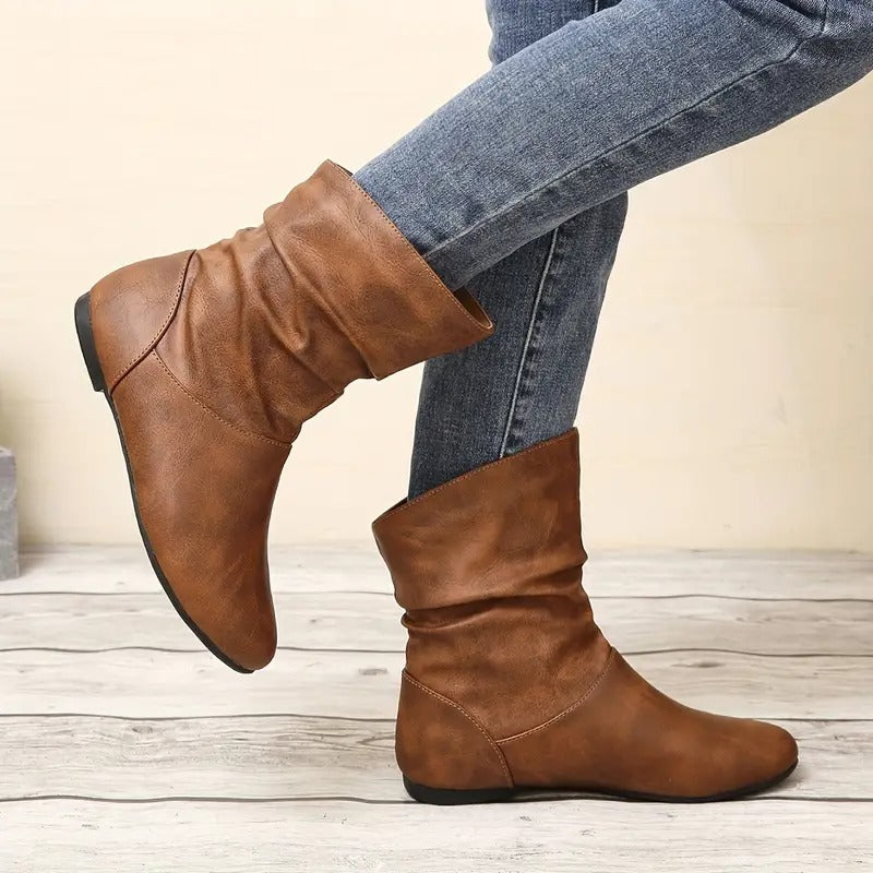 Women's Solid Color Trendy Boots