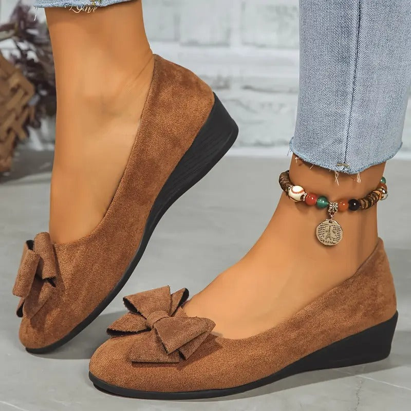 Bowknot Decor Wedge Heeled Shoes