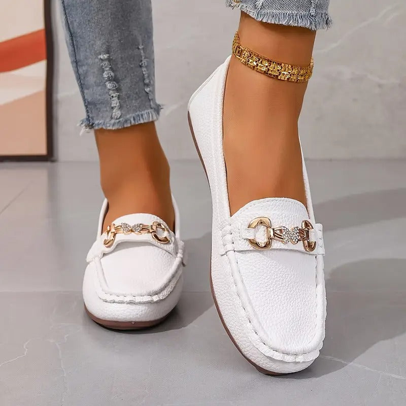 Butterfly Diamond Strap Loafers