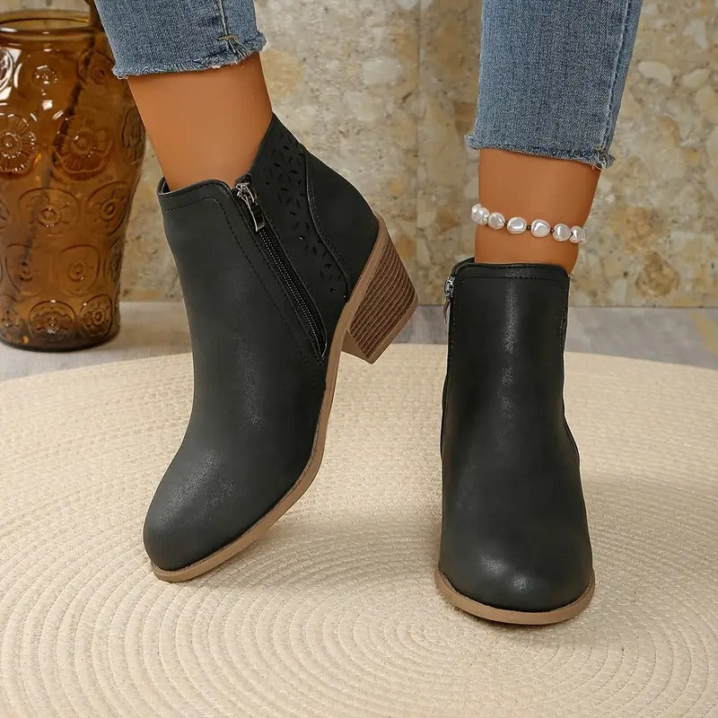 Women's Durable Chunky Ankle Boots