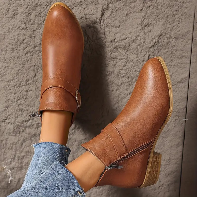 Women's Side Zipper Ankle Boots