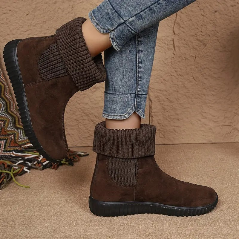 Women's Solid Color Warm Short Boots