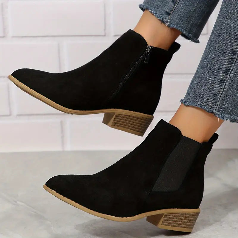 Women's Chunky Heel Chelsea Boots