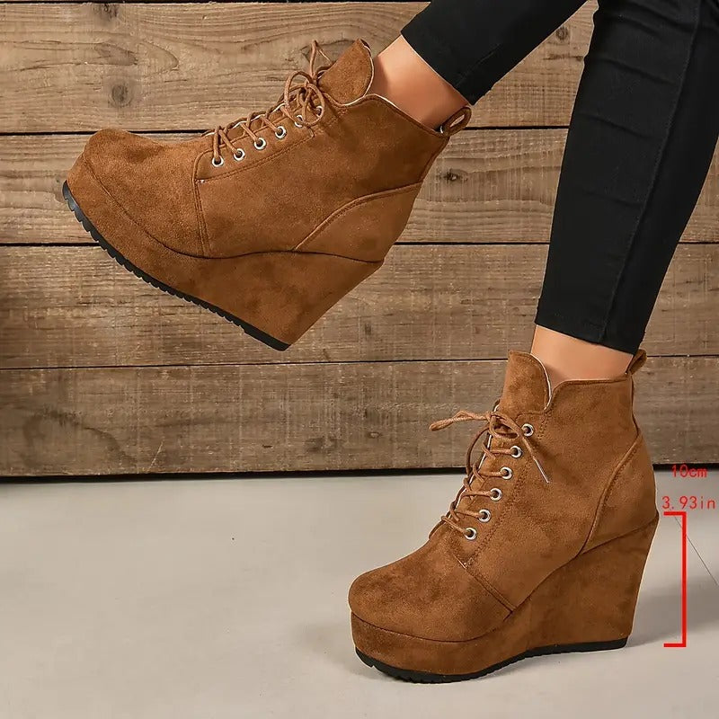 Women's Solid Color Fuzzy Boots