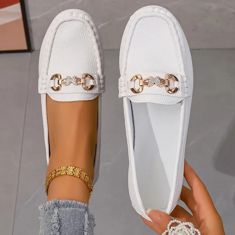Butterfly Diamond Strap Loafers