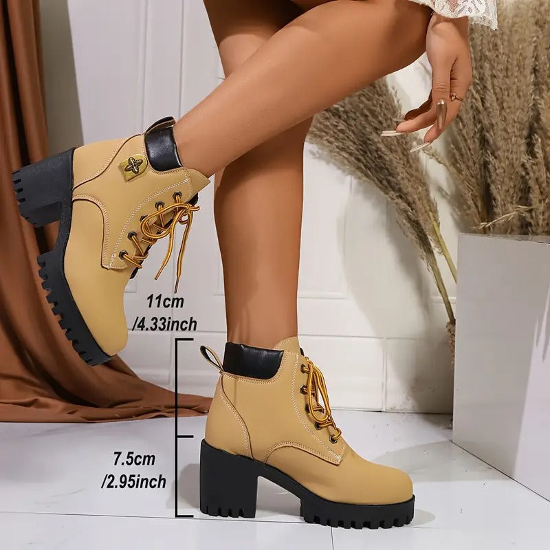 Chic Lace-Up Ankle Boots