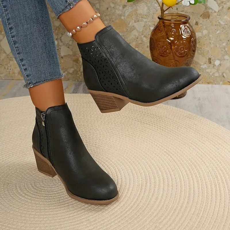 Women's Durable Chunky Ankle Boots