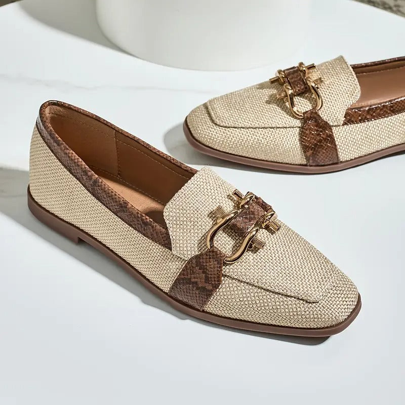 Women's Golden Buckle Loafers