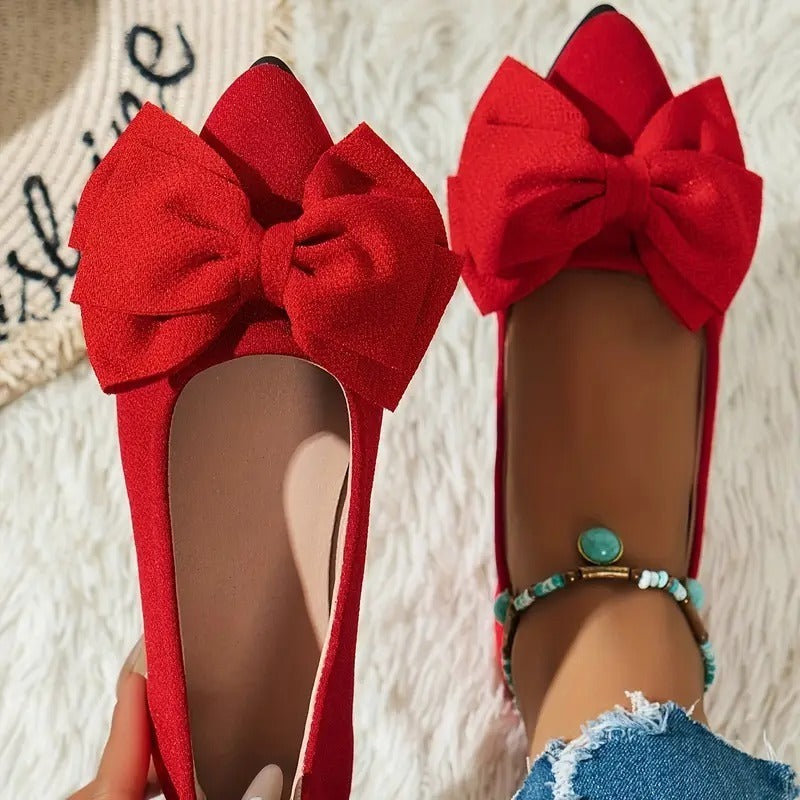 Bowknot Decor Wedge Heeled Loafers