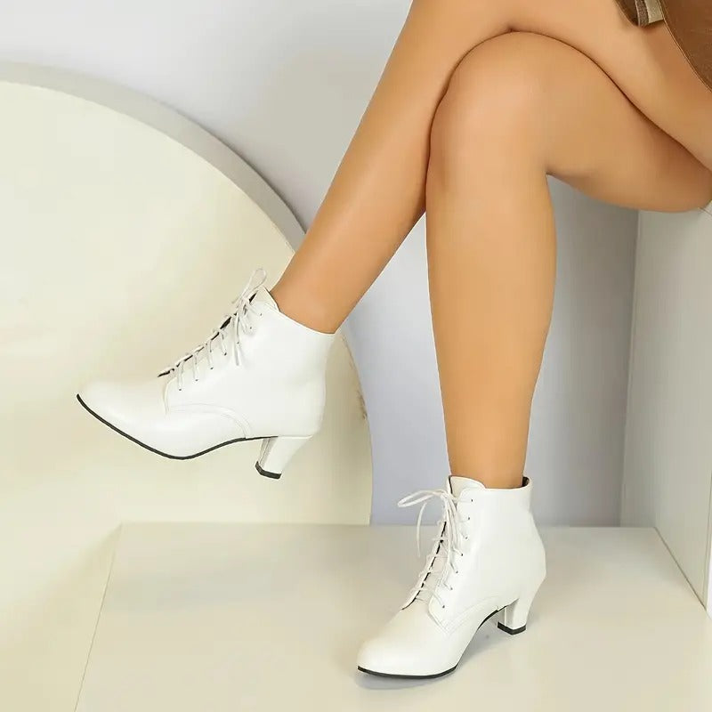 Women's Vintage Chunky Heel Ankle Boots