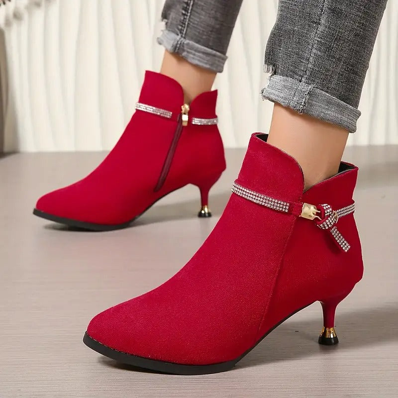 Dazzling Rhinestone Stiletto Heeled Boots