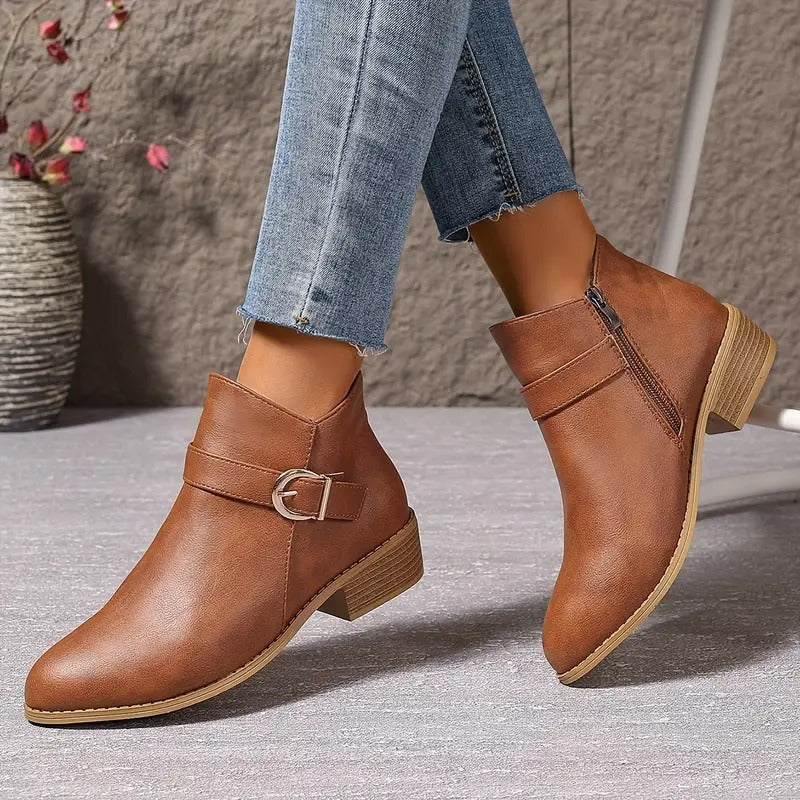 Women's Side Zipper Ankle Boots