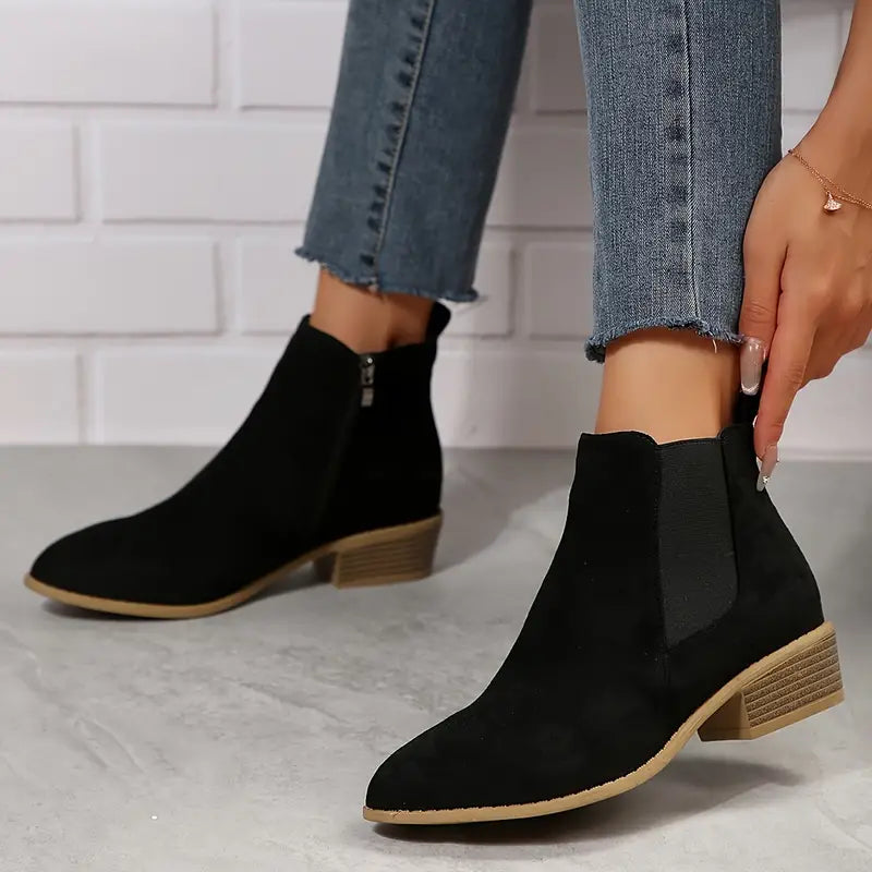 Women's Chunky Heel Chelsea Boots