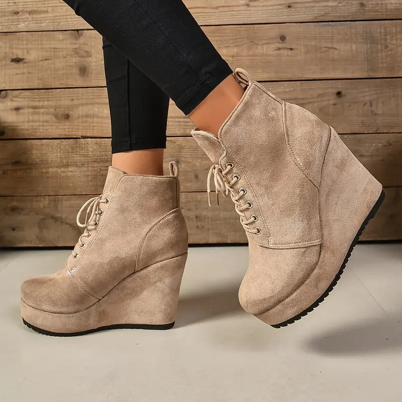 Women's Solid Color Fuzzy Boots
