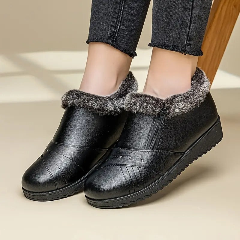 Women's Solid Color Fluffy Boots