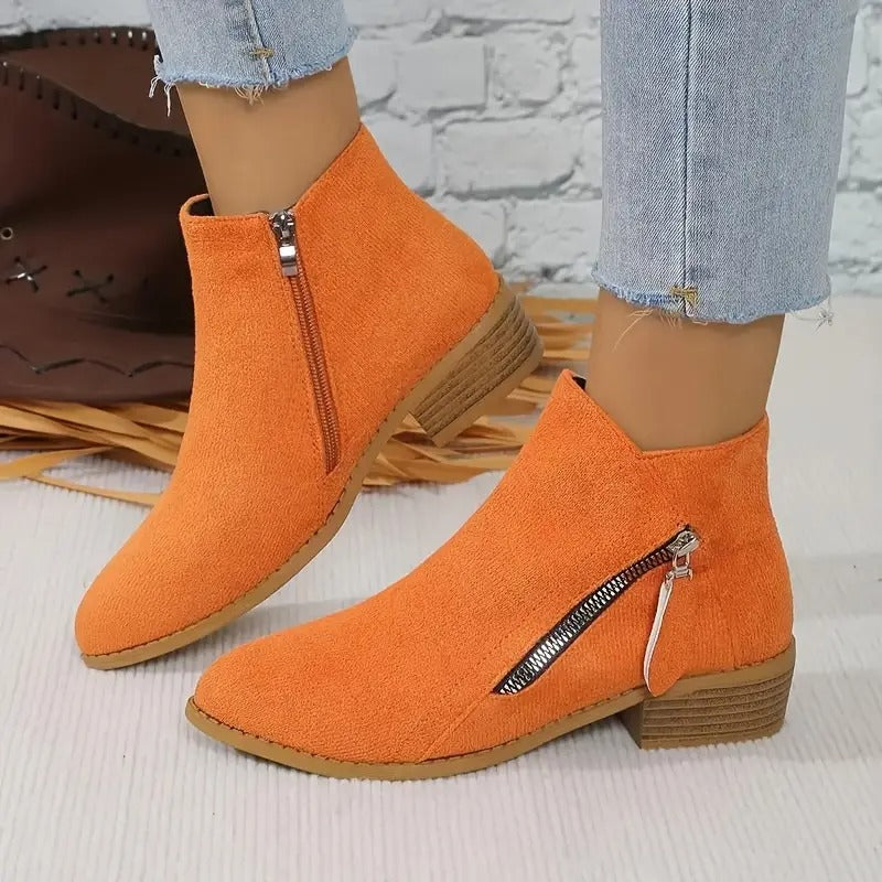 Women's Retro Chunky Heel Ankle Boots