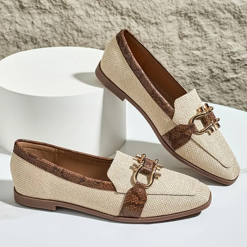 Women's Golden Buckle Loafers
