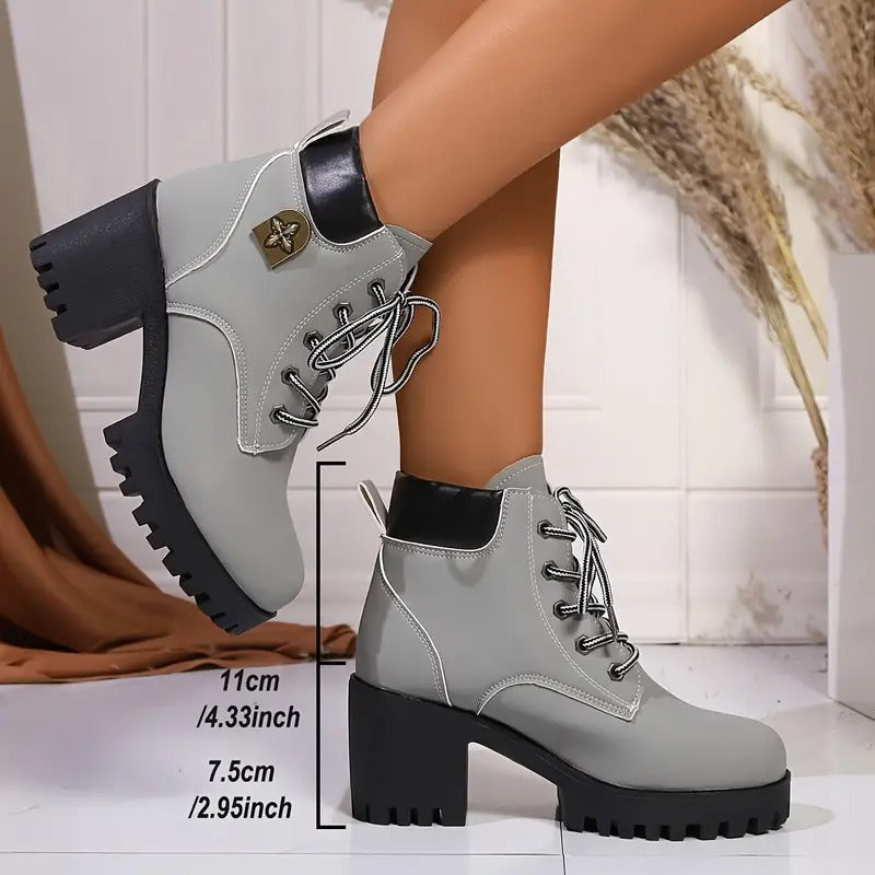 Chic Lace-Up Ankle Boots
