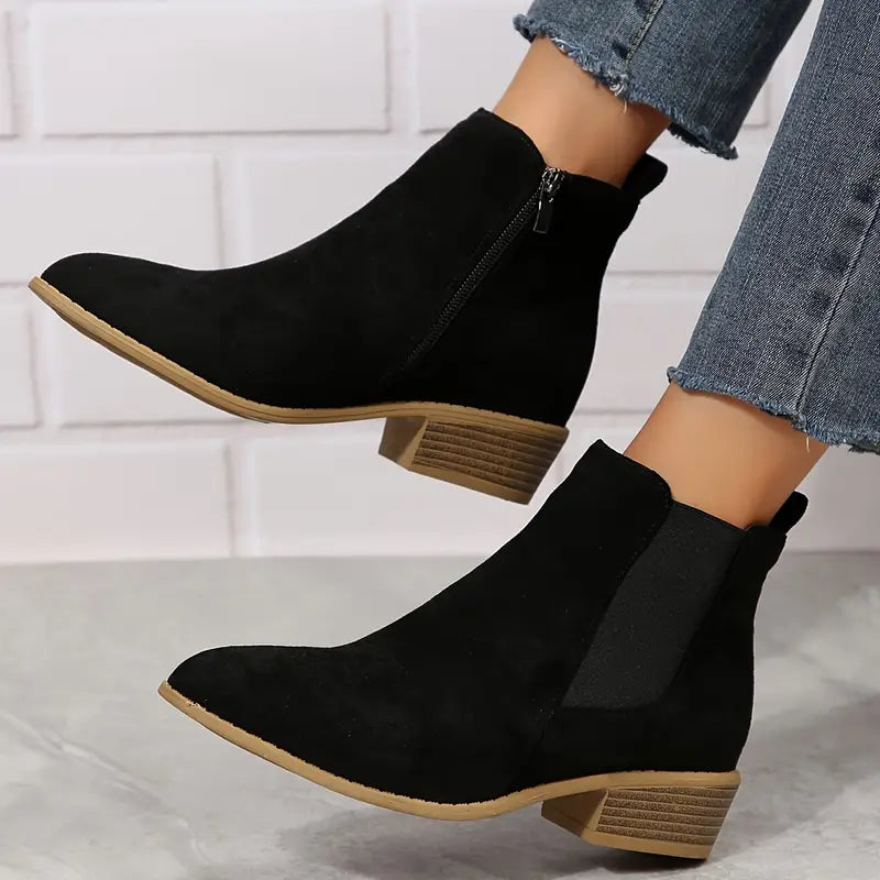 Women's Chunky Heel Chelsea Boots