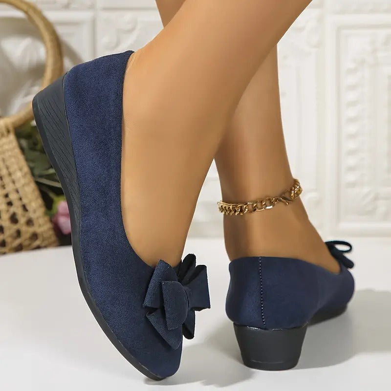 Bowknot Decor Wedge Heeled Shoes