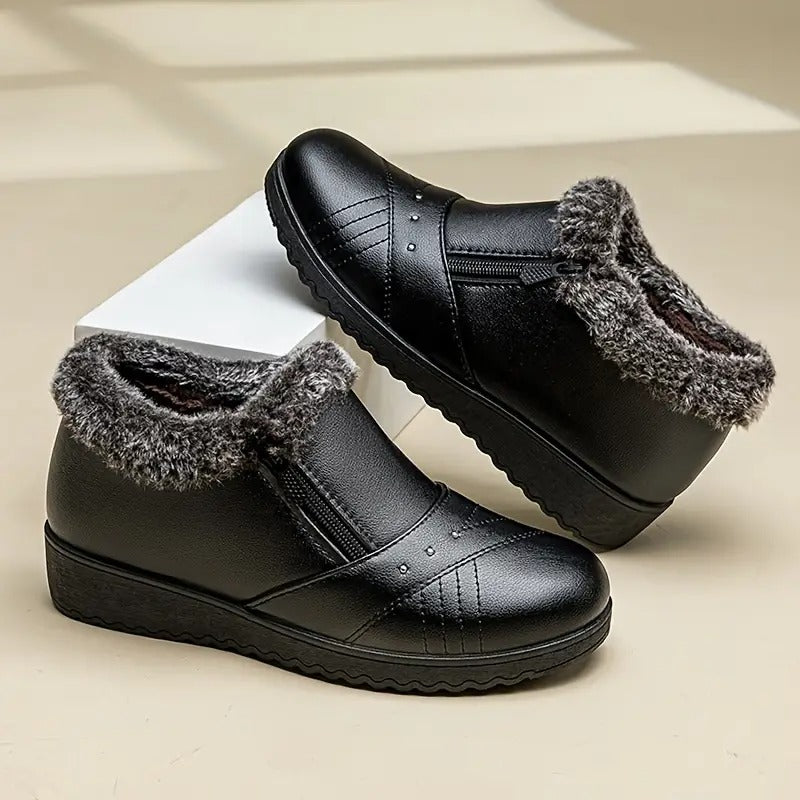 Women's Solid Color Fluffy Boots