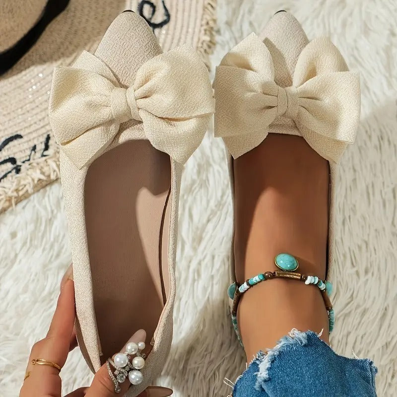 Bowknot Decor Wedge Heeled Loafers