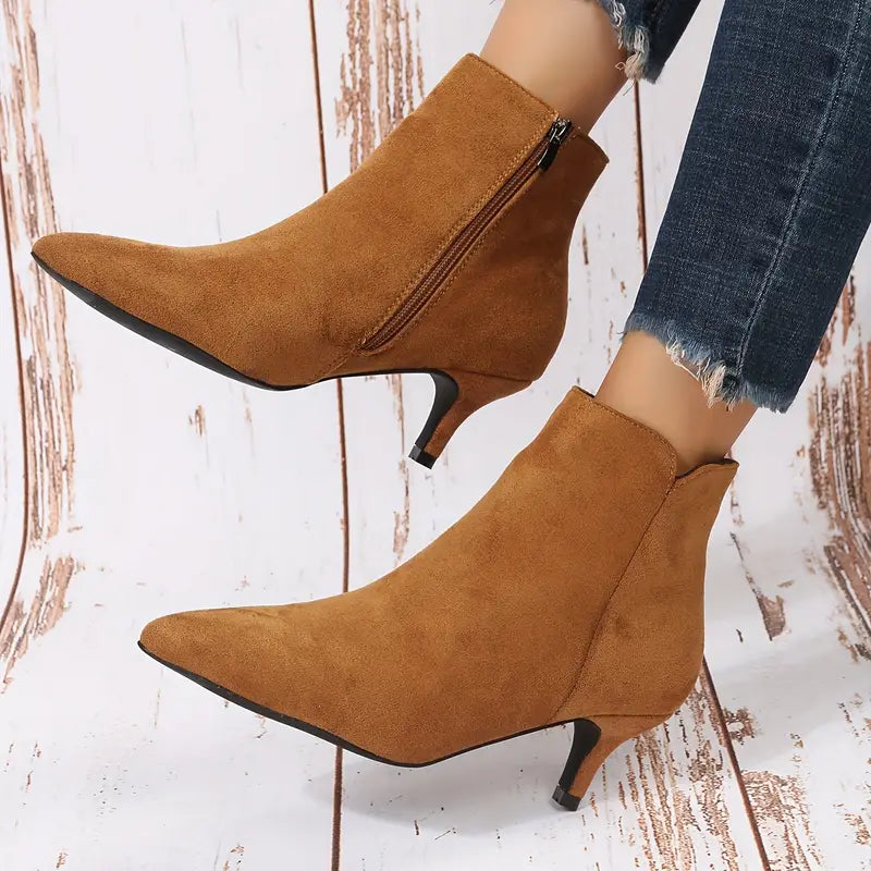 Women's Solid Color Stiletto Heel Ankle Boots