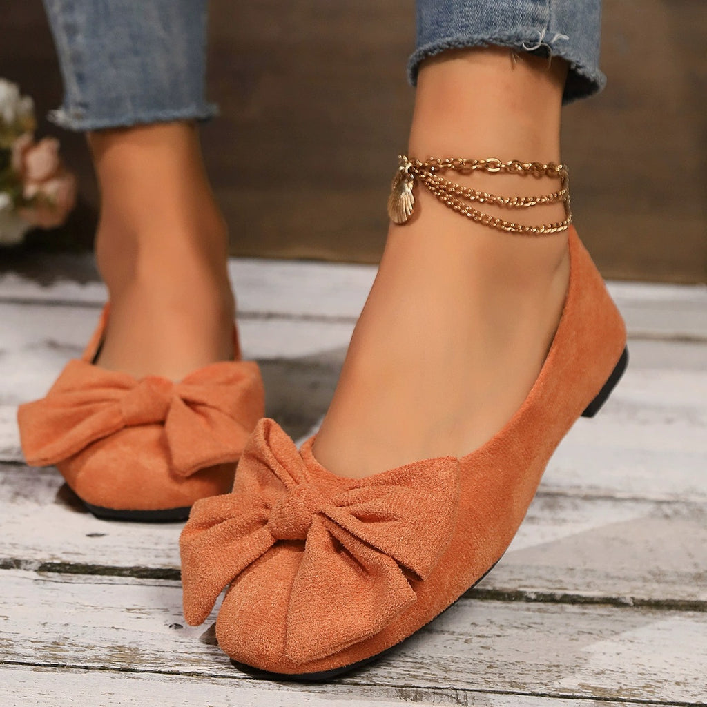 Bowknot Decor Wedge Heeled Loafers