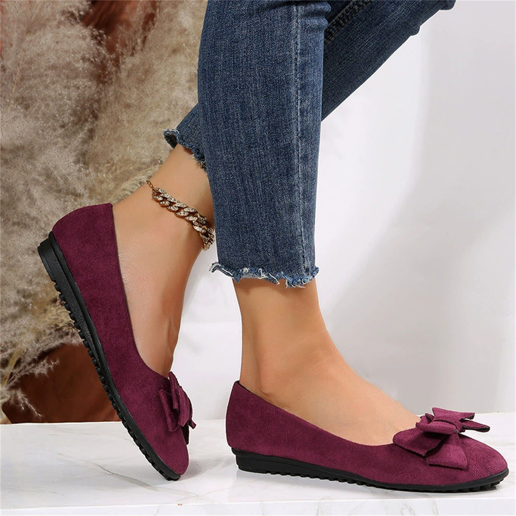 Bowknot Decor Wedge Heeled Loafers