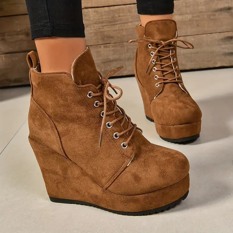 Women's Solid Color Fuzzy Boots